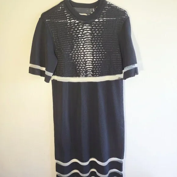 Alexander Wang x H&M Black Mesh Mini Dress Dark Romance Whimsigoth Size Small - Picture 5 of 12